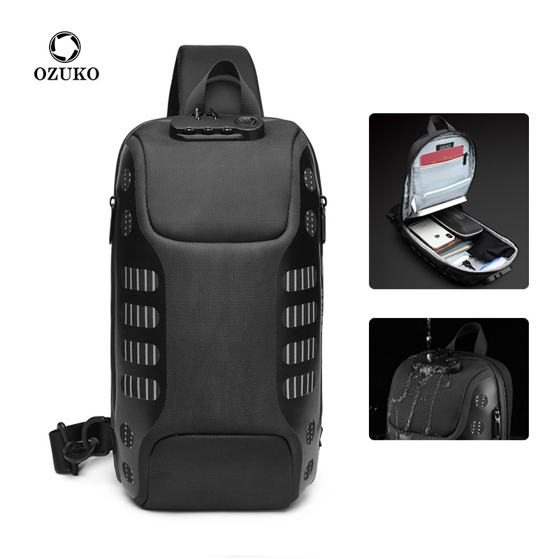 Ozuko 9339 Ozuko 9339 Anti Theft Chest Bag Sling Bag for Riding display picture 1